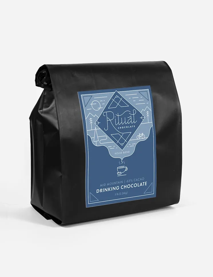 Mid Mountain Blend Drinking Chocolate 65% Cacao Bulk 5lb Bag