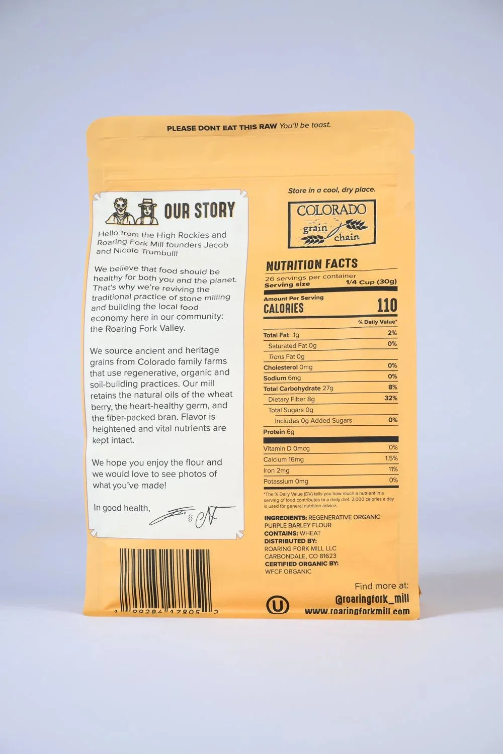 Regenerative Organic Purple Barley Flour