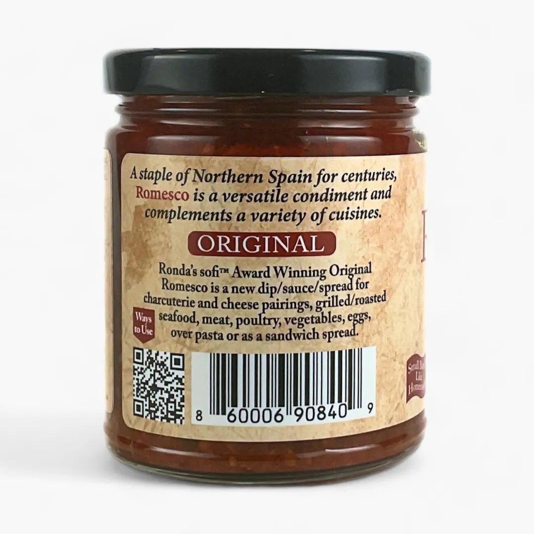 Original Romesco Dip/Spread/Topping/Sauce 9.0oz Glass Jar