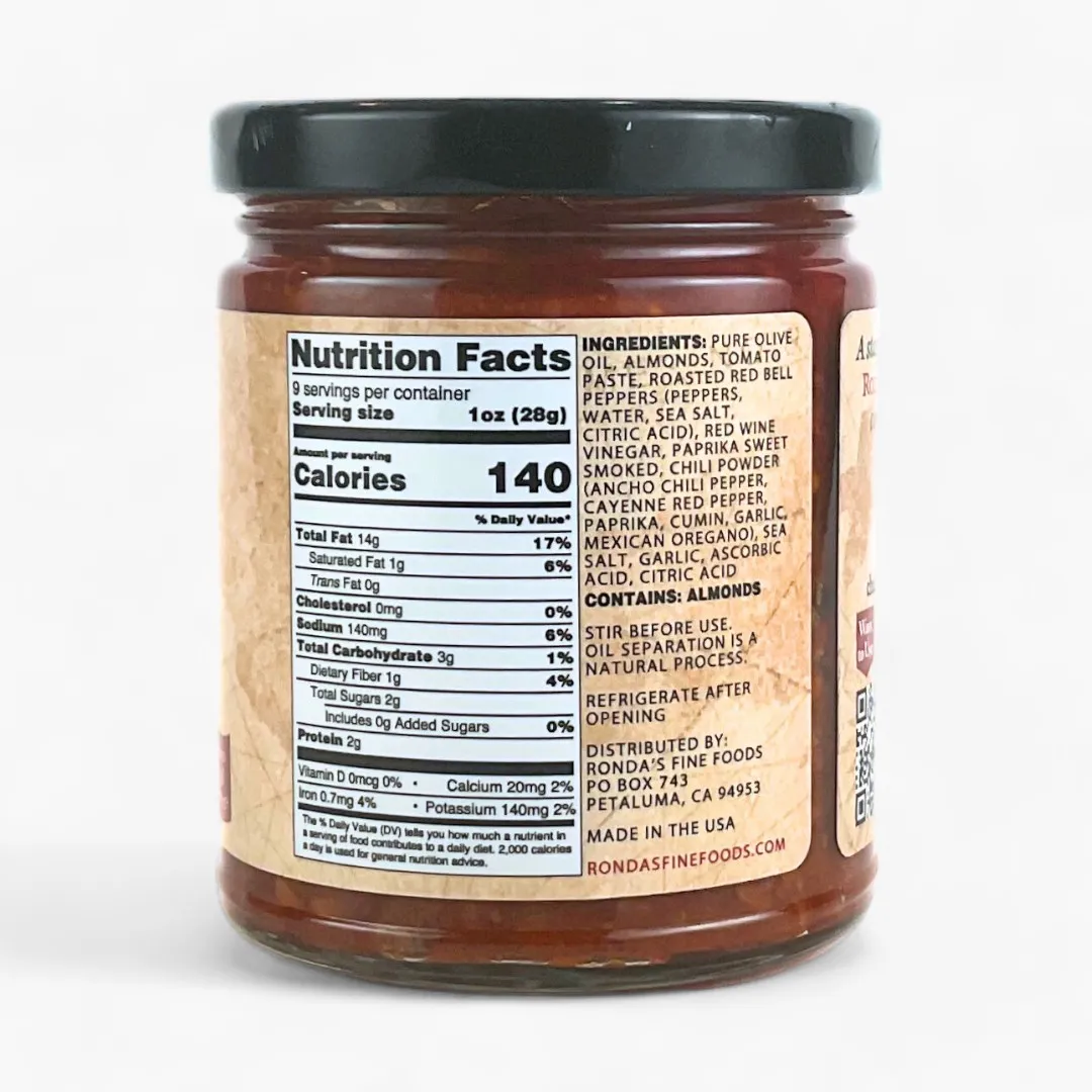 Original Romesco Dip/Spread/Topping/Sauce 9.0oz Glass Jar