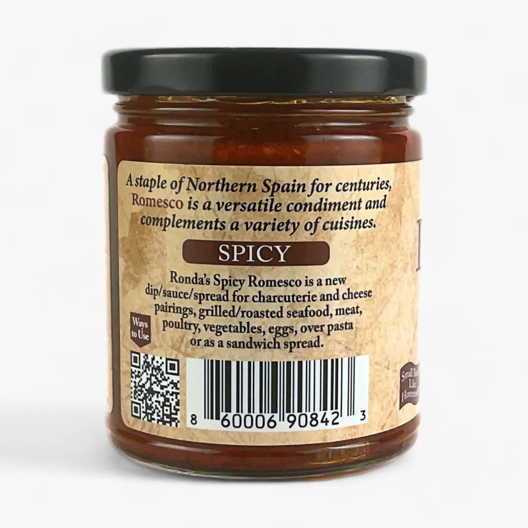 Spicy Romesco Dip/Spread/Topping/Sauce 9.0oz Glass Jar