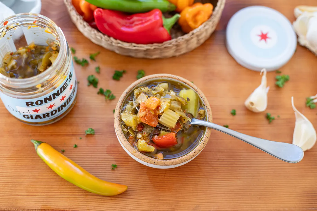 Ronnie's Original Giardiniera (Mild/Medium). 9oz