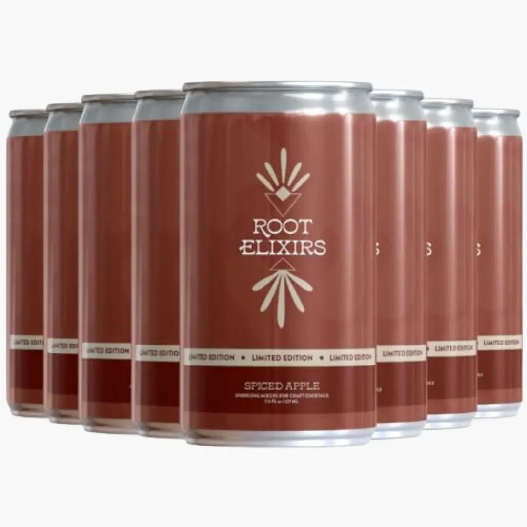 Root Elixirs Spiced Apple Sparkling Mixer Can 24 case
