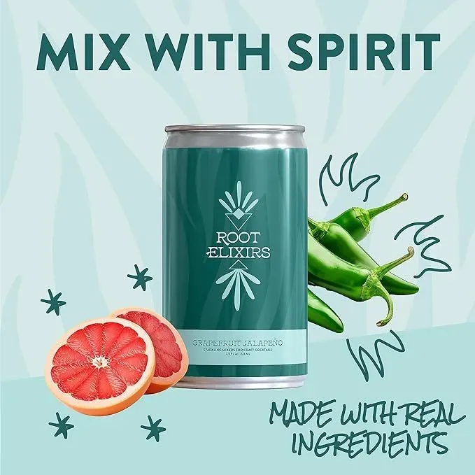 Root Elixirs Variety Pack Sparkling Mixers Can 24 case
