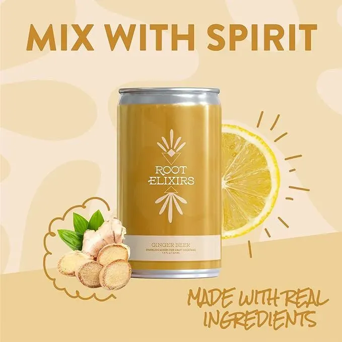 Root Elixirs Variety Pack Sparkling Mixers Can 24 case