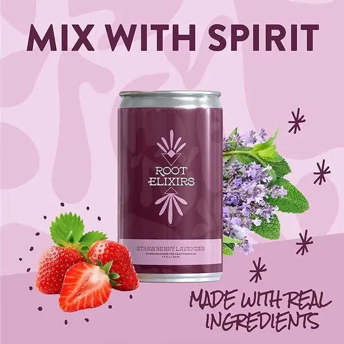 Root Elixirs Variety Pack Sparkling Mixers Can 24 case