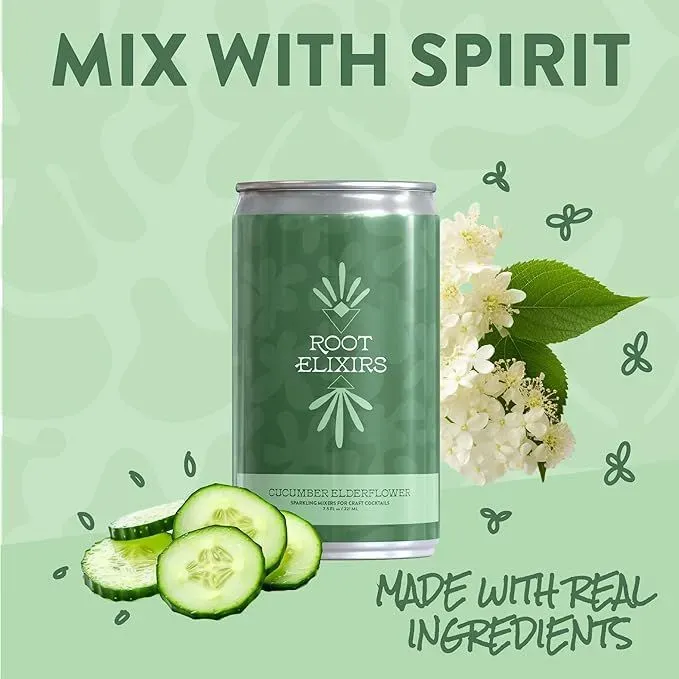 Root Elixirs Variety Pack Sparkling Mixers Can 24 case