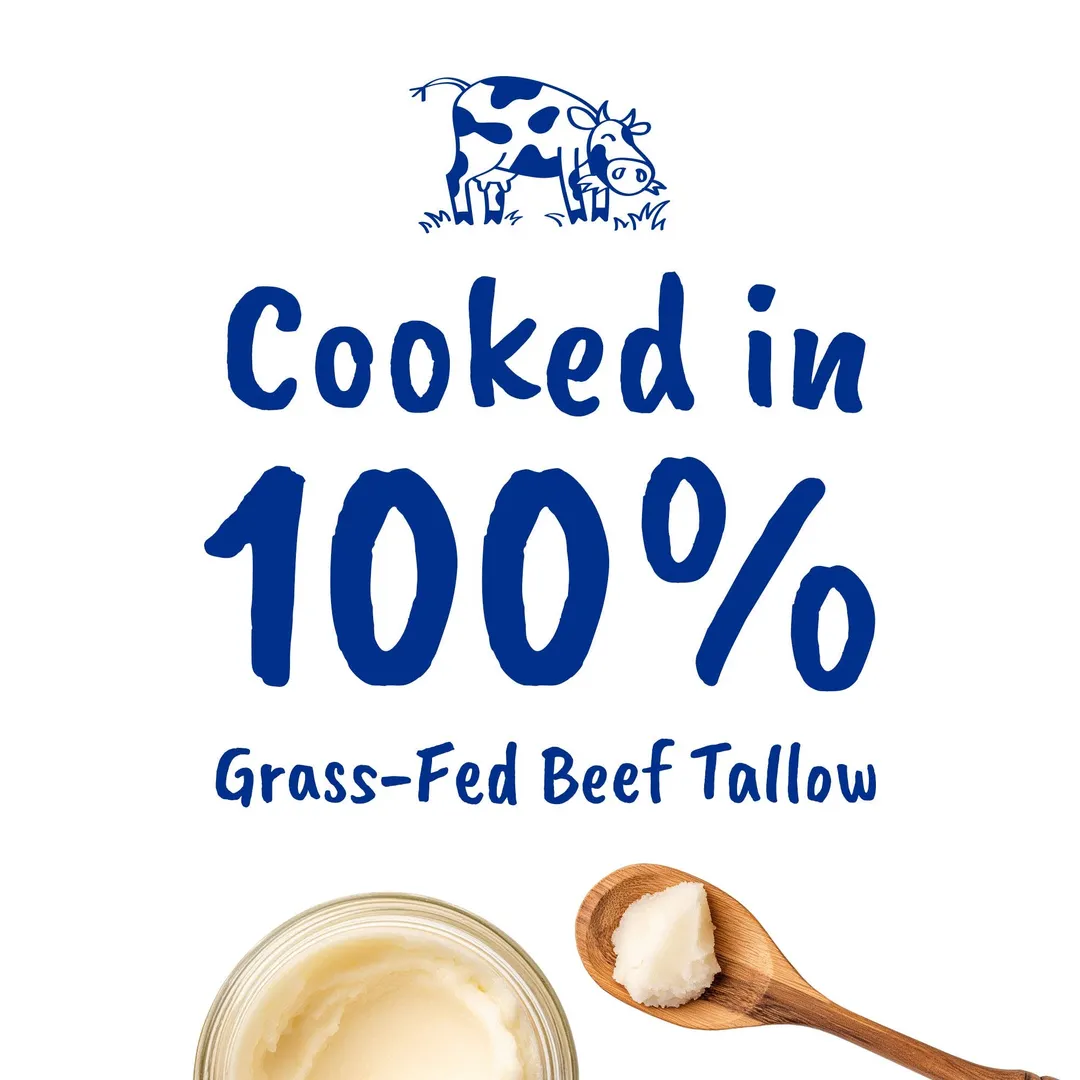 Tallow Sea Salt Kettle Cooked Potato Chips – Rich, Savory Flavor – Regenerative Idaho Potatoes Cooked in 100% Grass-Fed Beef Tallow – (12 x 5 oz Bags)