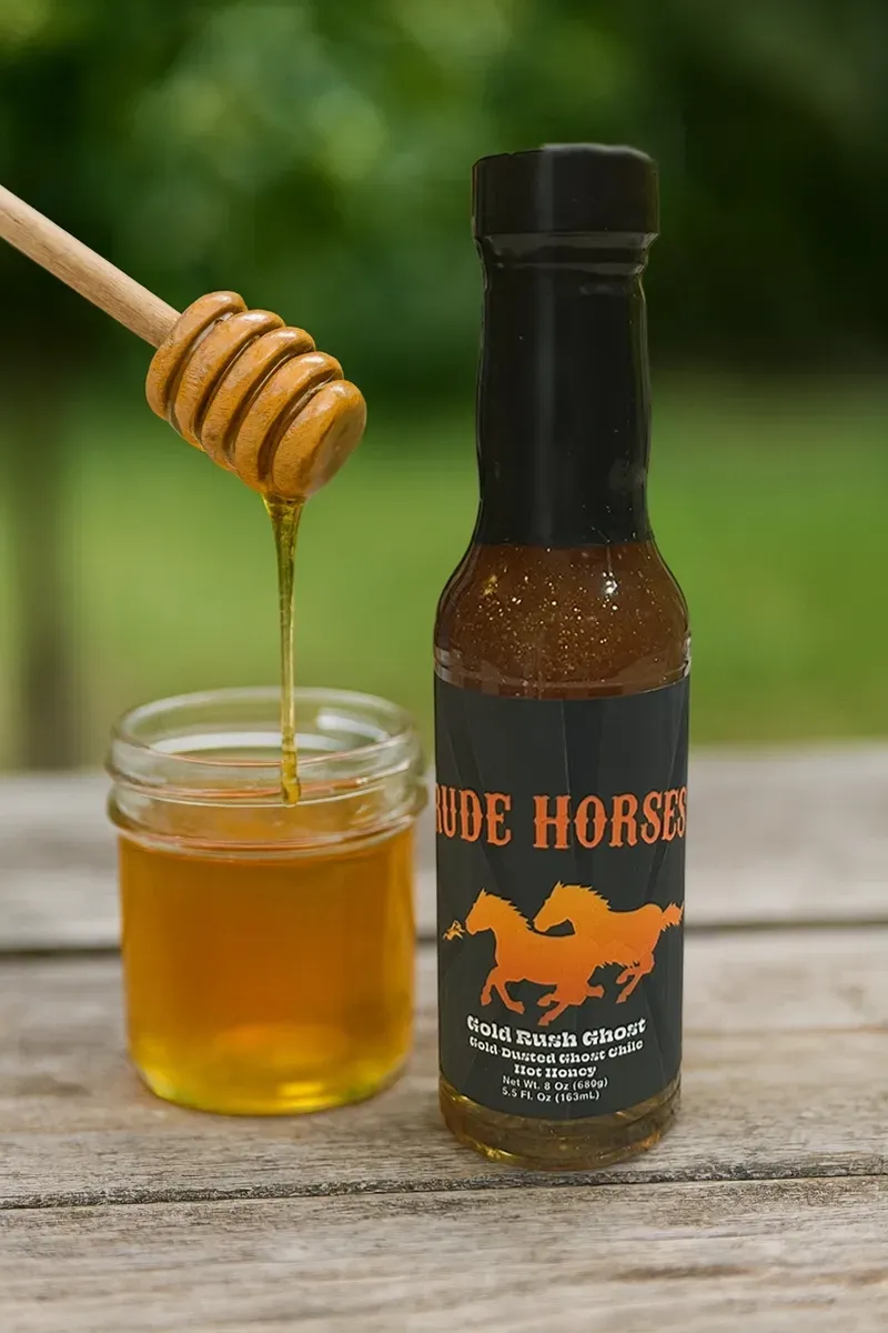 Rude Horses Gold Rush Ghost Gold-Dusted Hot Honey