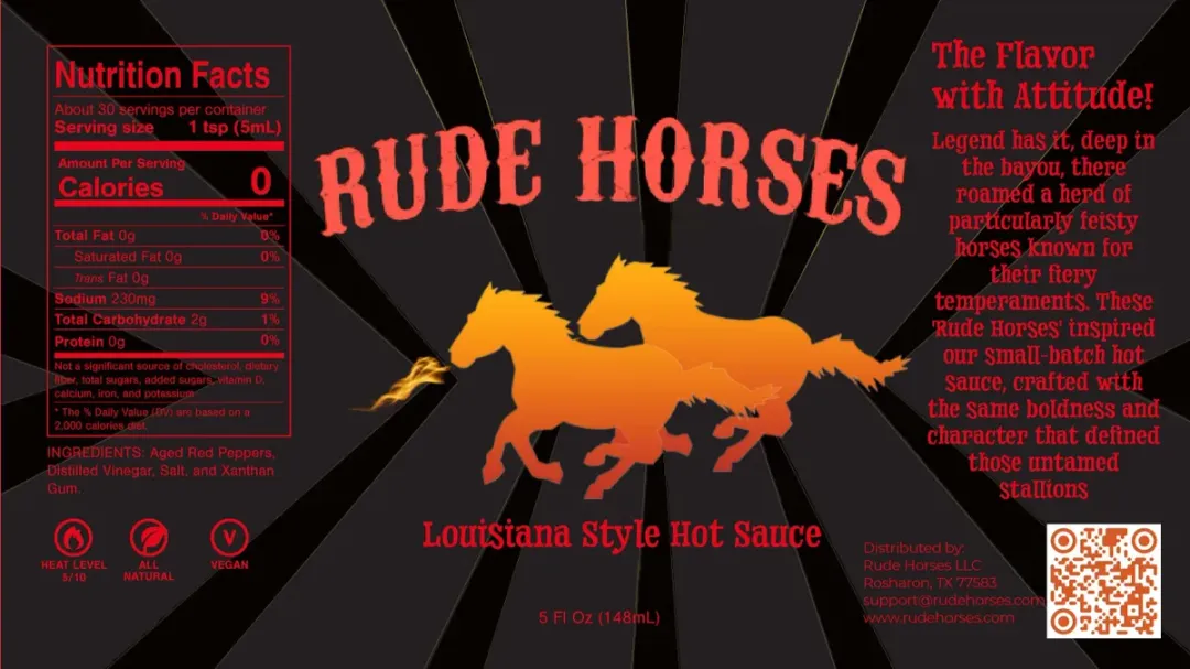 Rude Horses Louisiana Style Hot Sauce