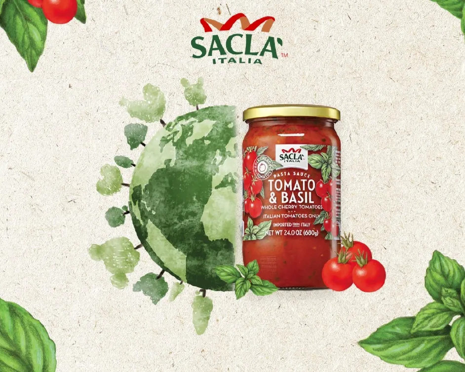 Sacla Italy Basil Cherry Tomato Pasta Sauce 6x24oz No Sugar