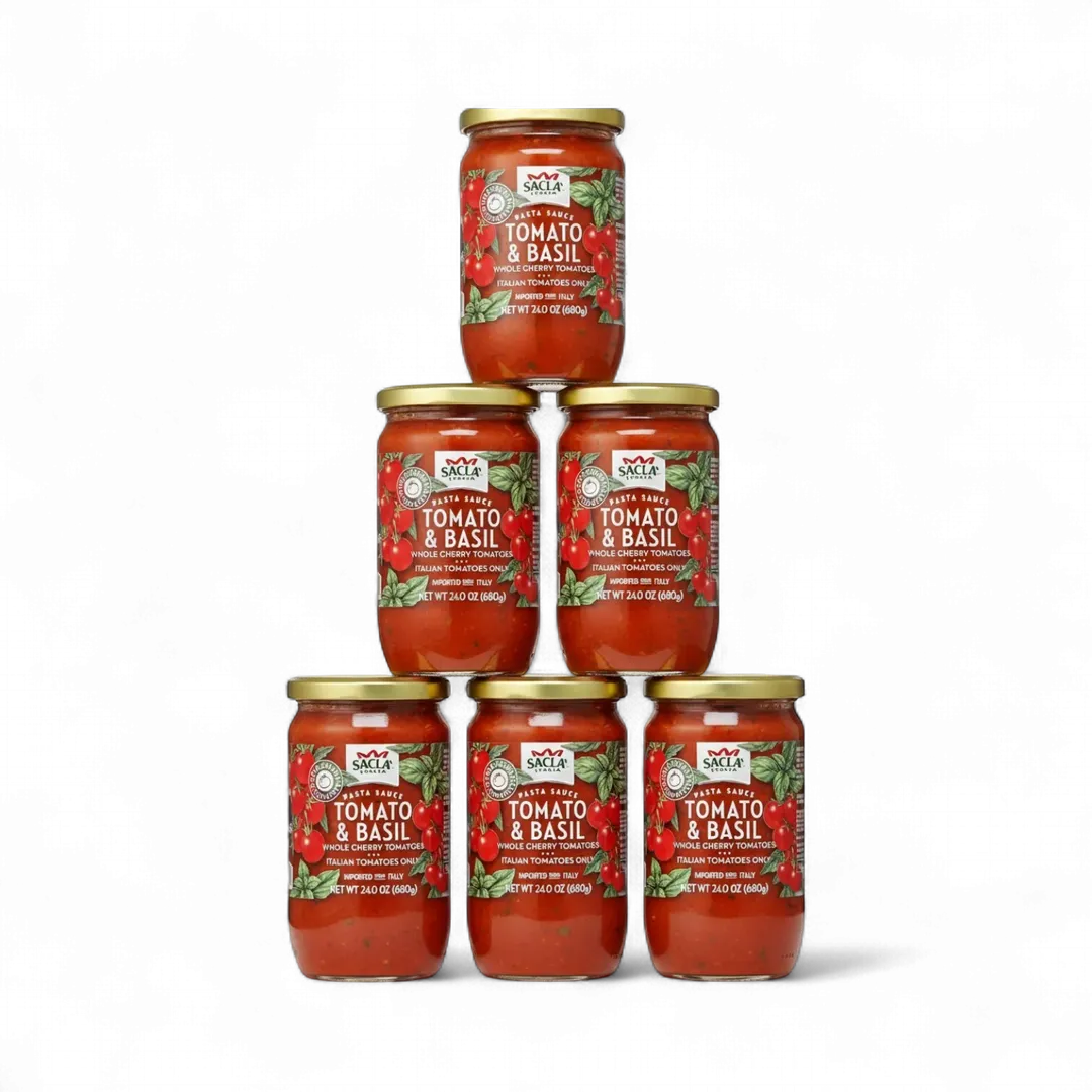 Sacla Italy Basil Cherry Tomato Pasta Sauce 6x24oz No Sugar