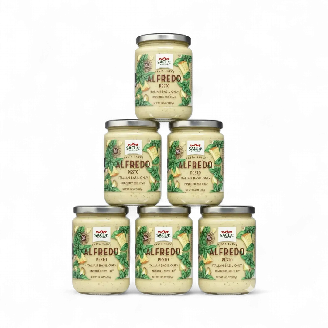 Sacla Italy Basil Pesto Alfredo White Pasta Sauce 6x14.5oz