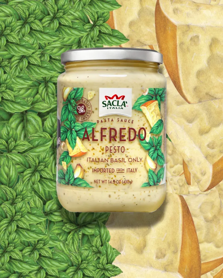 Sacla Italy Basil Pesto Alfredo White Pasta Sauce 6x14.5oz