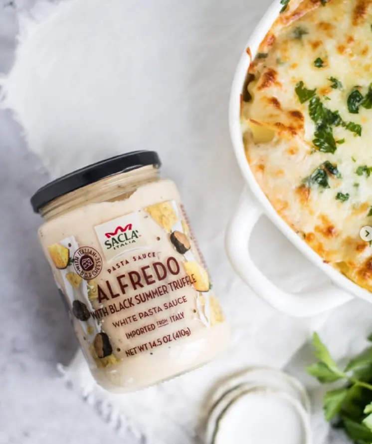 Sacla Italy Black Truffle Alfredo White Pasta Sauce 6x14.5oz