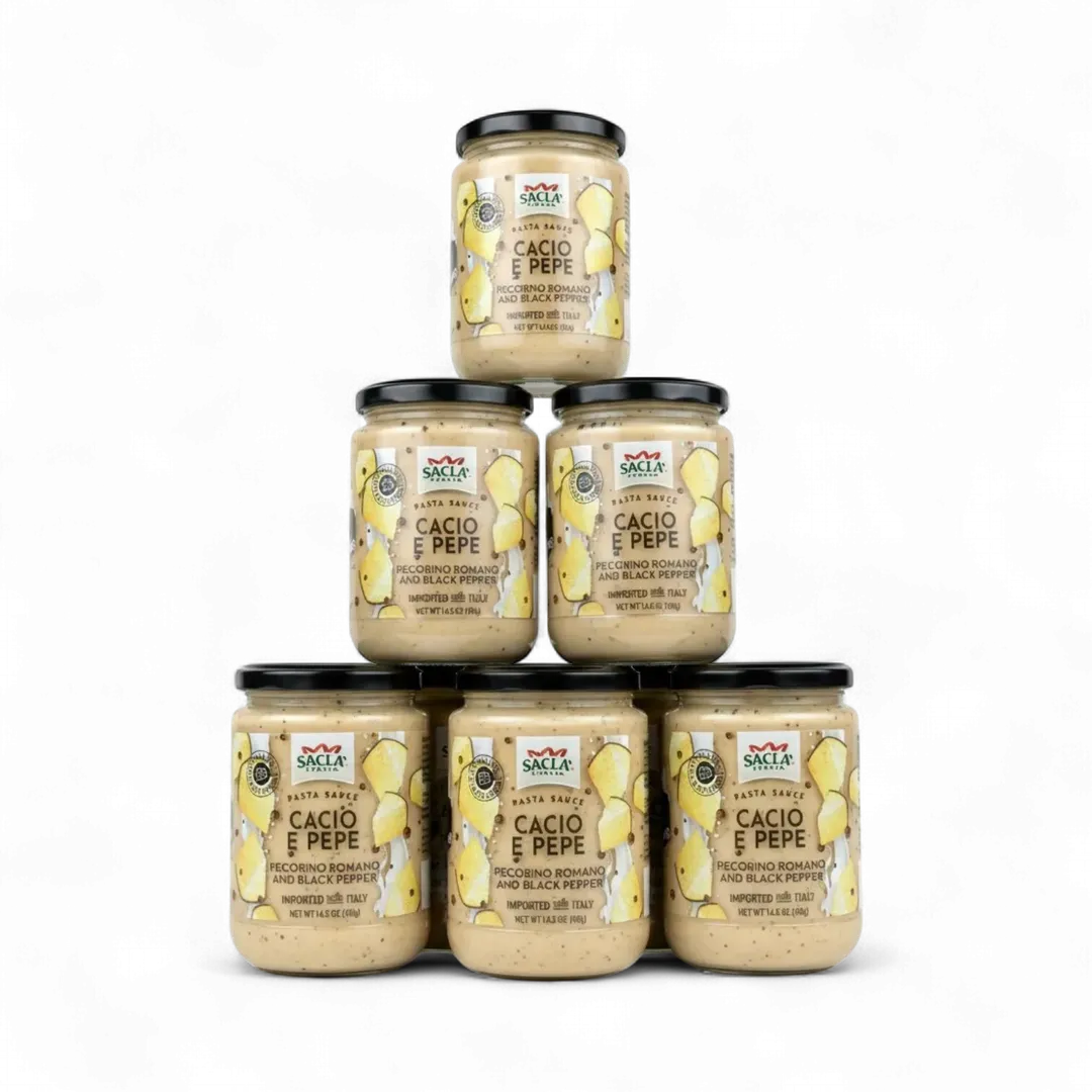 Sacla Italy Cacio e Pepe White Pasta Sauce 6x14.5oz Imported