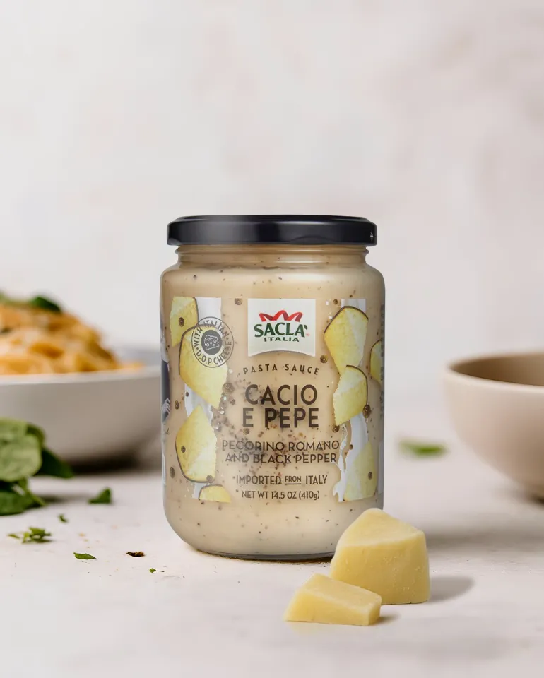 Sacla Italy Cacio e Pepe White Pasta Sauce 6x14.5oz Imported