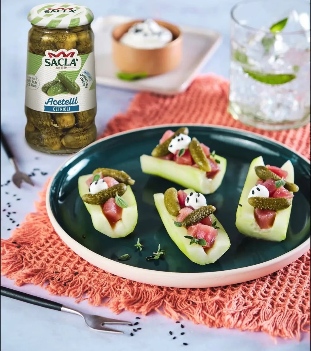 Sacla Italy Cetrolini Pickled Baby Cucumbers in Wine Vinegar 6x10.6oz