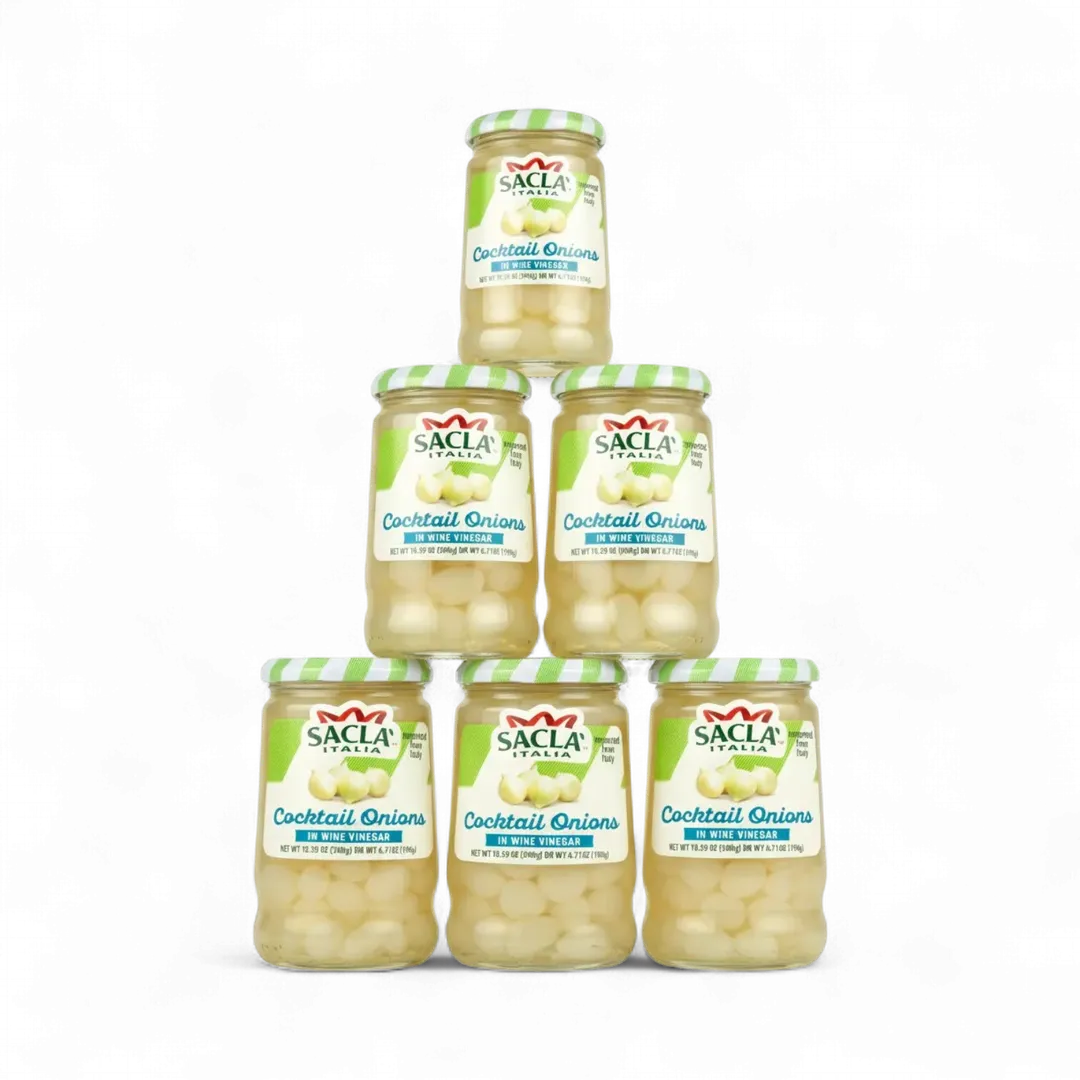 Sacla Italy Pickled Cocktail Onions in Wine Vinegar 6x10.6oz