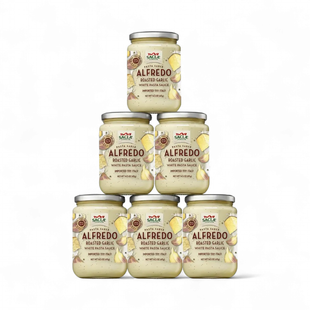 Sacla Italy Roasted Garlic Alfredo White Pasta Sauce 6x14oz