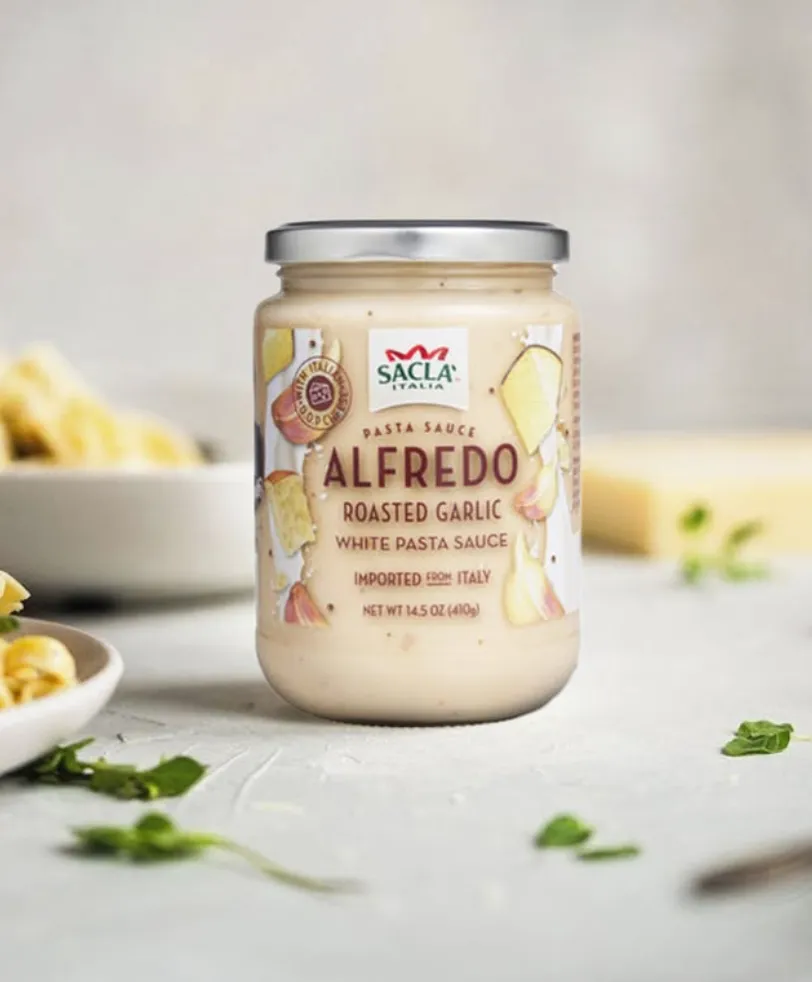 Sacla Italy Roasted Garlic Alfredo White Pasta Sauce 6x14oz