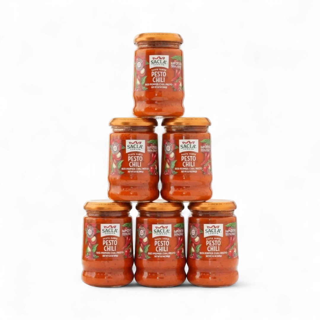 Sacla Italy Spicy Chili Pepper Pesto 6x6.7oz Red Pasta Sauce