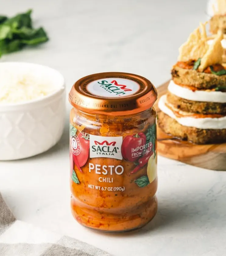 Sacla Italy Spicy Chili Pepper Pesto 6x6.7oz Red Pasta Sauce