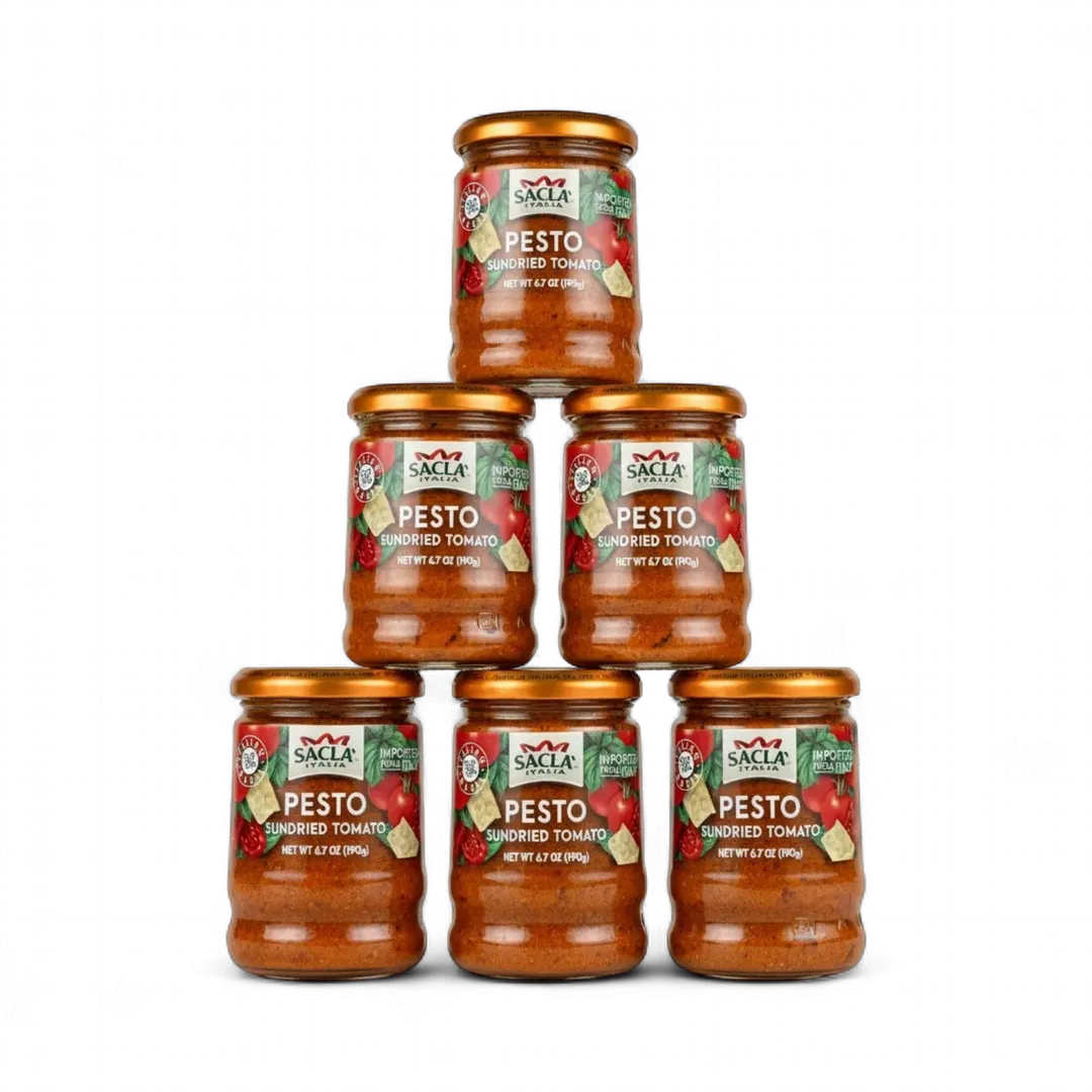 Sacla Italy Sundried Tomato Pesto 6x6.7oz Red Pasta Sauce