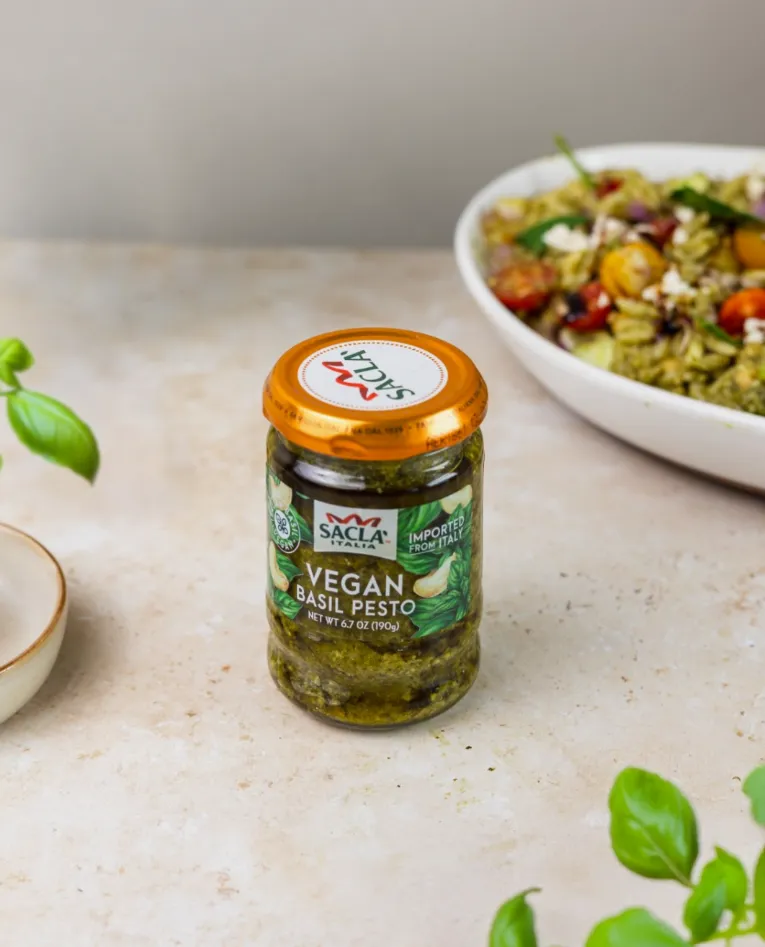 Sacla Italy Vegan Basil Pesto 6x6.7oz Dairy-Free Pasta Sauce