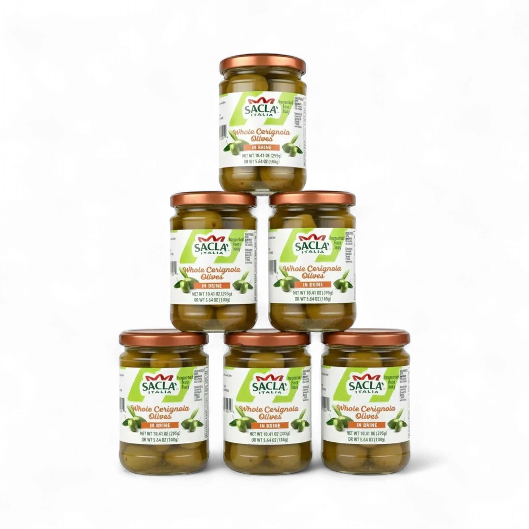 Sacla Italy Whole Bella di Cerignola Olives in Brine 6x10oz