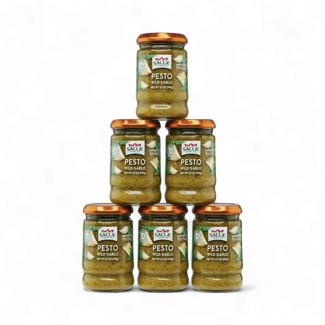 Sacla Italy Wild Garlic Basil Pesto 6x6.7o Green Pasta Sauce