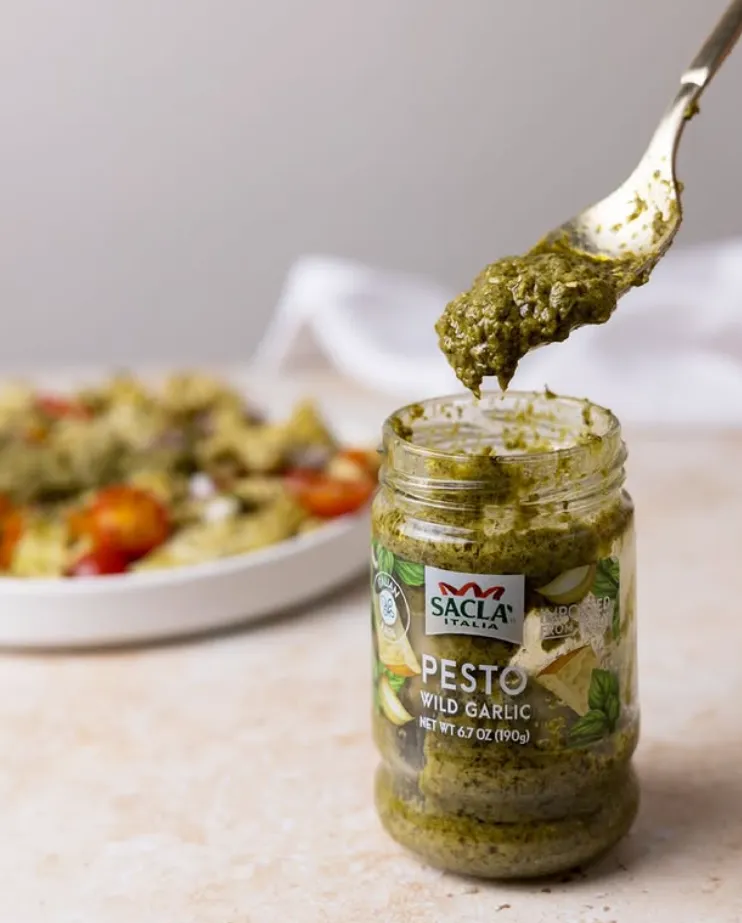 Sacla Italy Wild Garlic Basil Pesto 6x6.7o Green Pasta Sauce