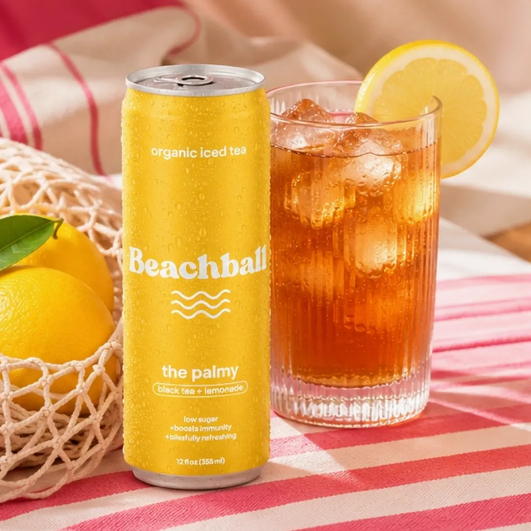BEACHBALL Organic Iced Tea- 'The Palmy' Black Tea + Lemonade