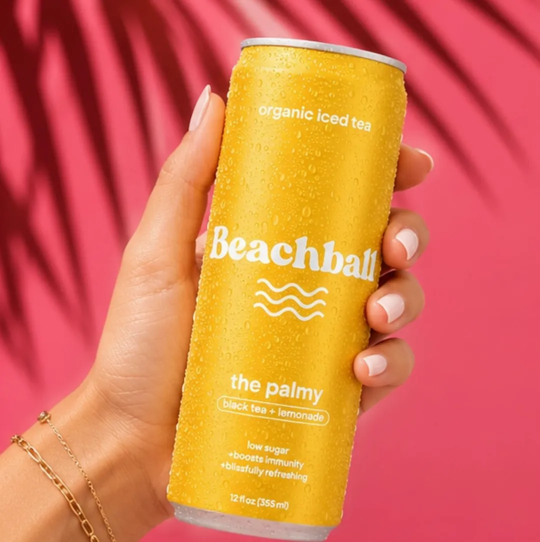 BEACHBALL Organic Iced Tea- 'The Palmy' Black Tea + Lemonade