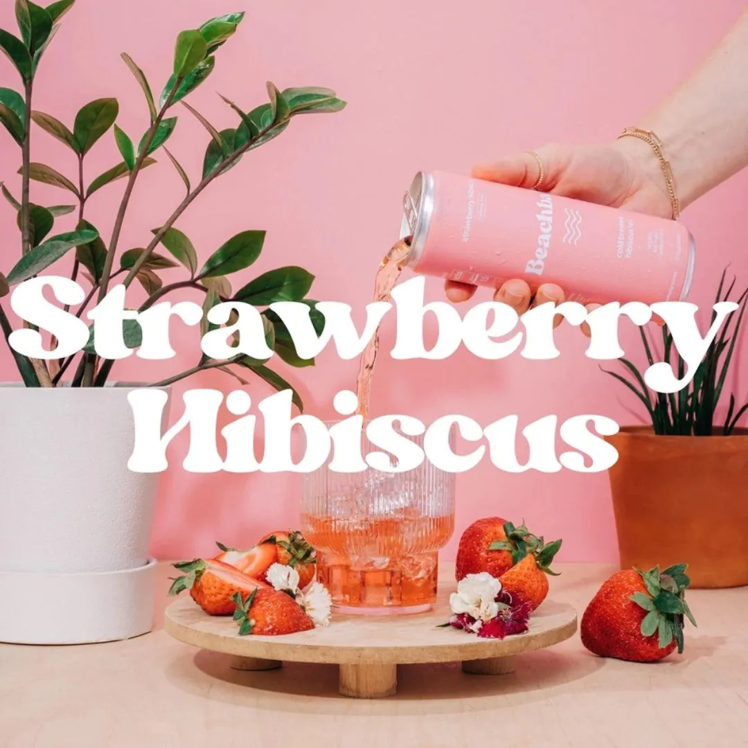 Beachball Organic Iced Tea Can - Strawberry Hibiscus
