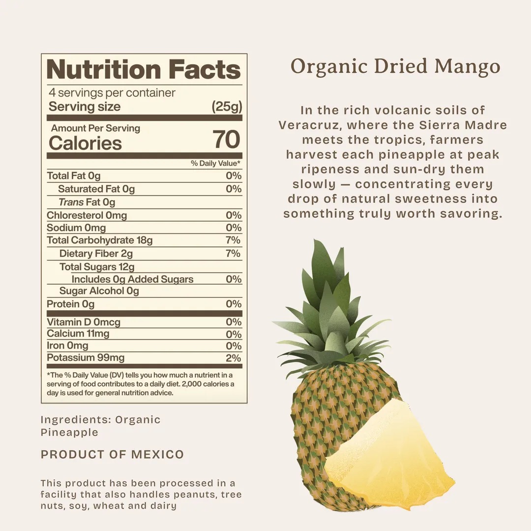 Organic Dried Pineapple 