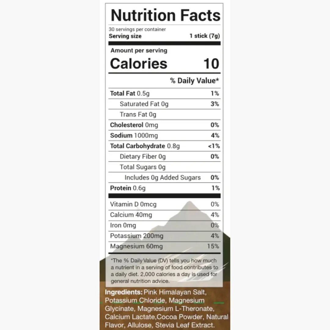 Salt of the Earth Premium Electrolyte Mix | Chocolate | 12-stick box