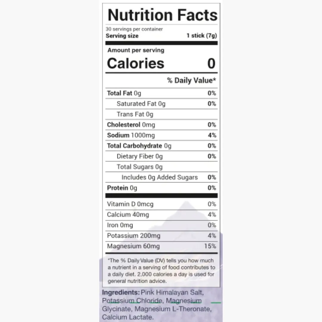 Salt of the Earth Premium Electrolyte Mix | Unflavored | 30-stick bag
