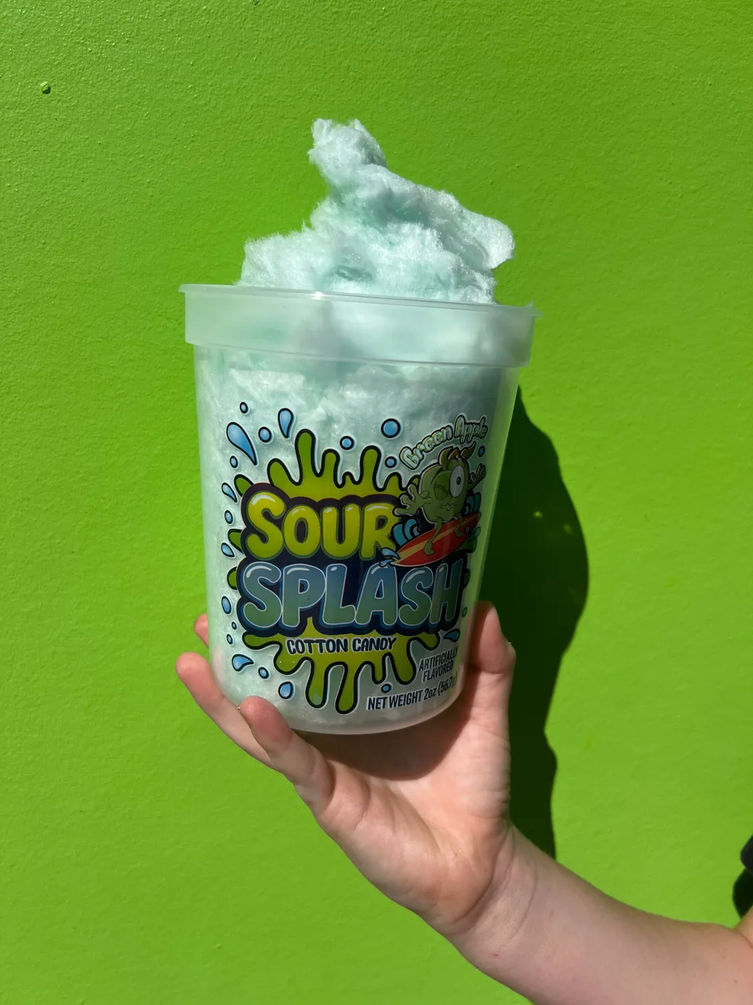 Sour Splash Cotton Candy - Green Apple Flavor (Pack of 24)