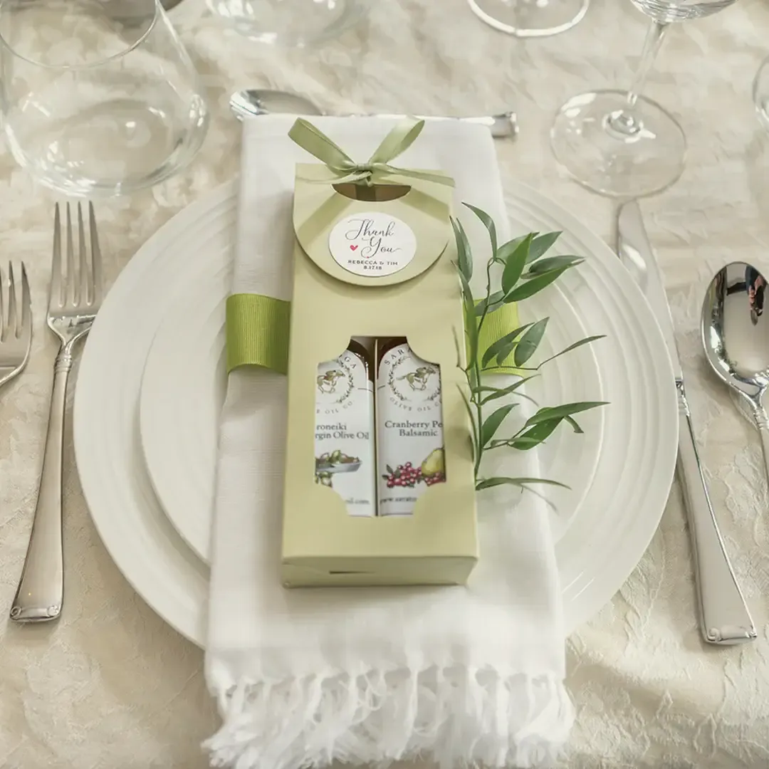 Party/Wedding Favor set Sage Green Box, Ivory Ribbon.NO TAG.