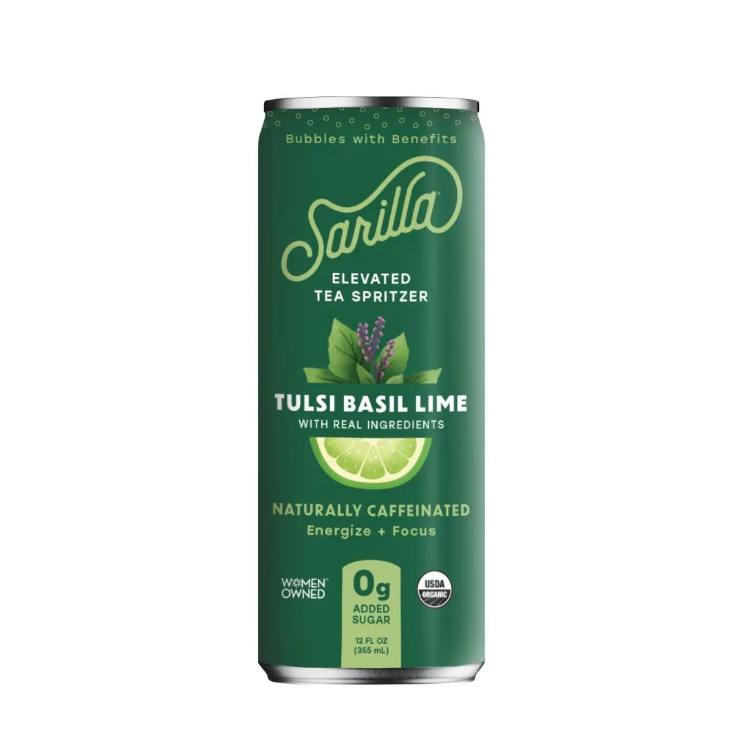 Tulsi Basil Lime, Caffeine, case of 12 x 12 fl oz cans