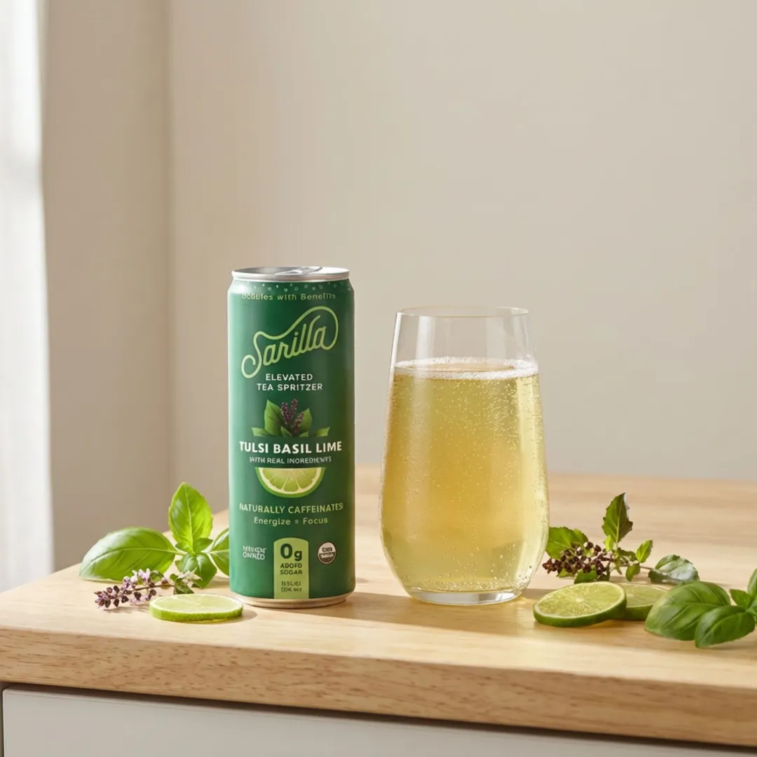 Tulsi Basil Lime, Caffeine, case of 12 x 12 fl oz cans
