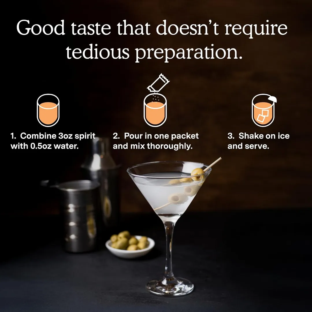 Dirty Martini Craft Mocktail Sticks (8 sticks per pouch)