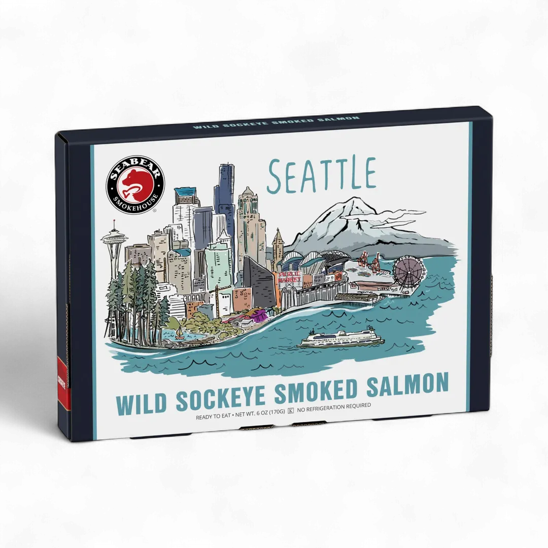 Seattle Skyline Smoked Wild Sockeye Salmon Gift Box