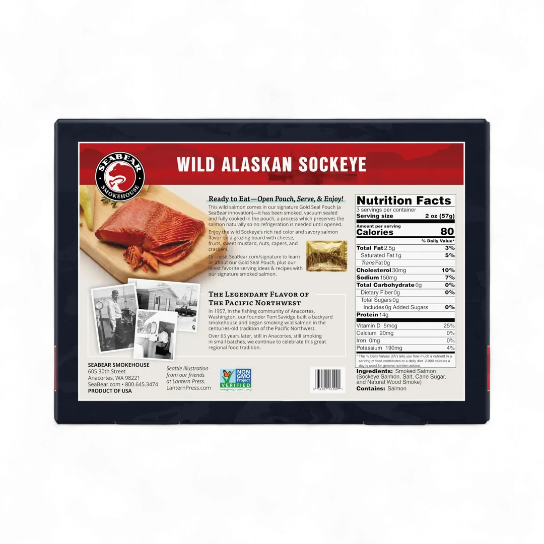 Seattle Skyline Smoked Wild Sockeye Salmon Gift Box