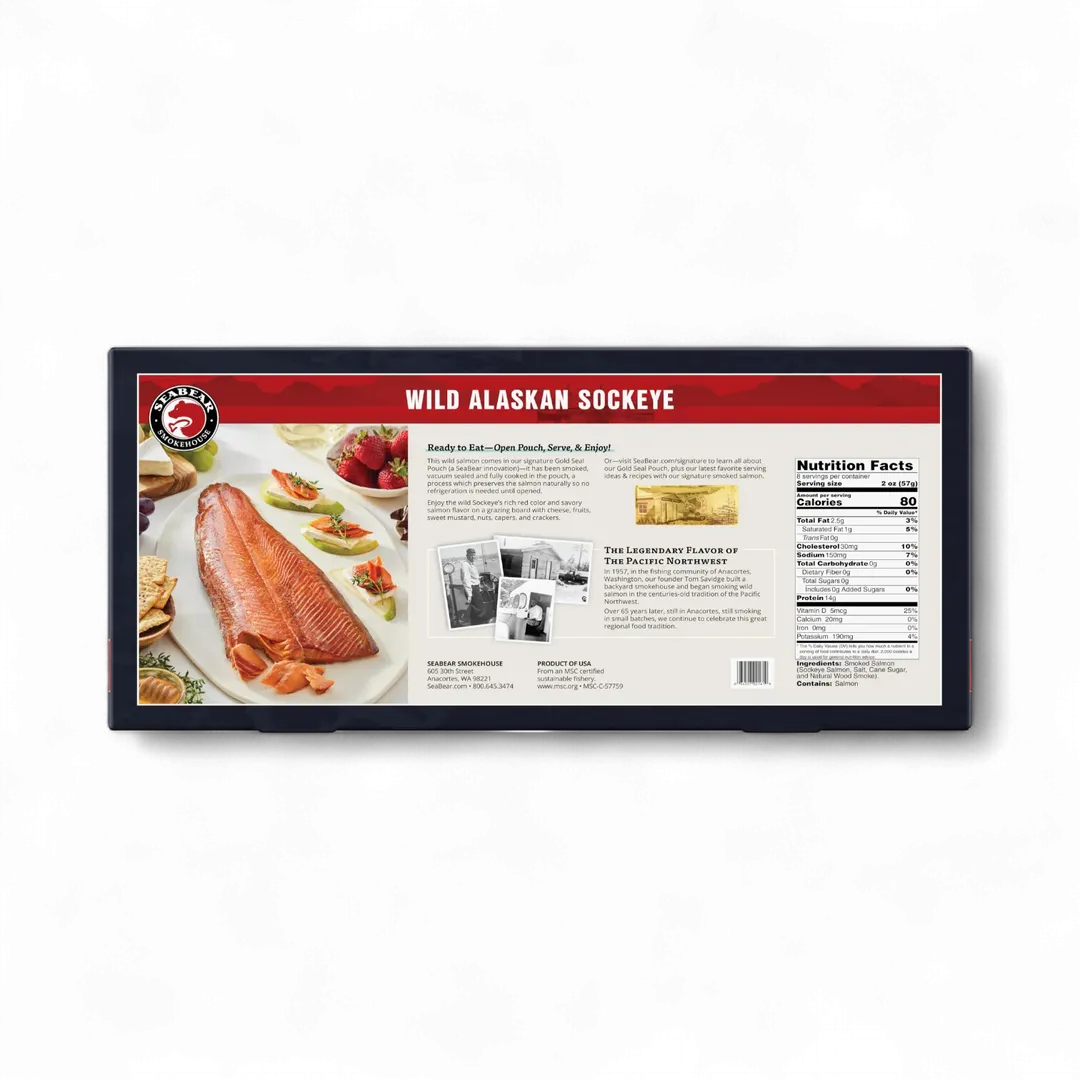 Smoked Wild Sockeye Salmon 1lb Gift Box
