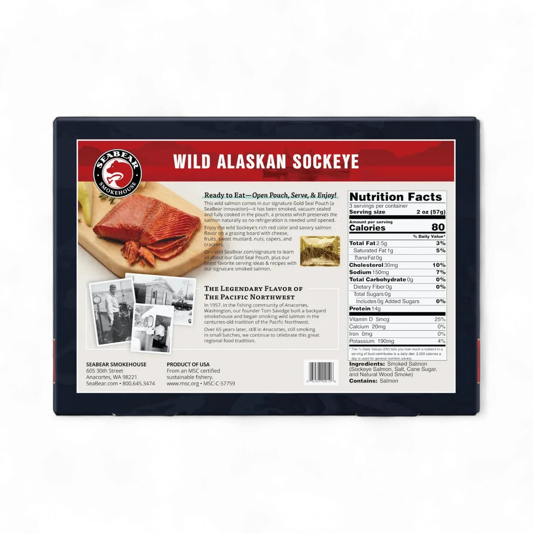 Smoked Wild Sockeye Salmon 6oz Gift Box