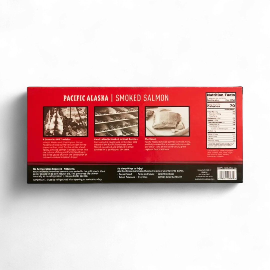 Pacific Alaska Smoked Pink Salmon 1lb Red Gift Box