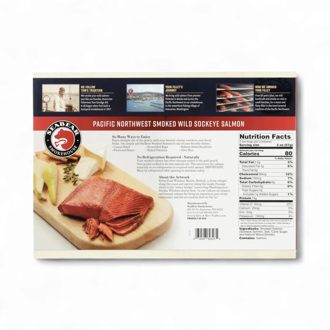 Double Fish Smoked Sockeye Salmon Wooden Keepsake Box