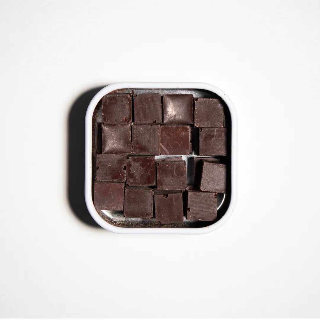 70% Unrefined Heirloom Sicilian Dark Chocolate Cubes Cinnamon